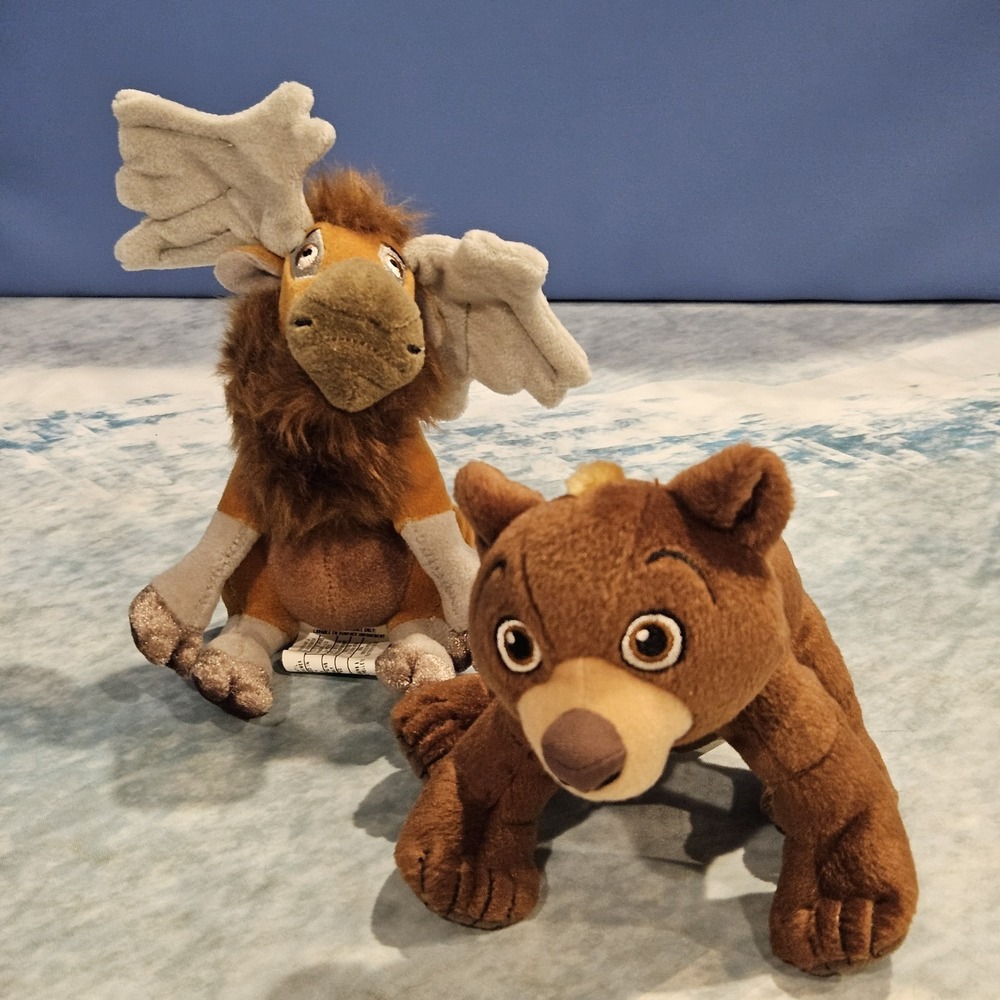 Disney Brother Bear Plush Bundle Koda Bear & Tuke Moose 8" Movie Characters
